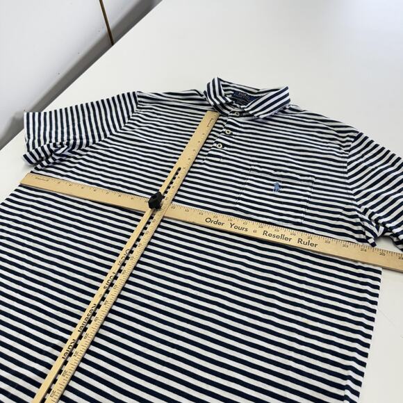 Polo Ralph Lauren Polo Shirt Mens Extra Large Blue Striped Classic Fit Pony Logo - Picture 5 of 6